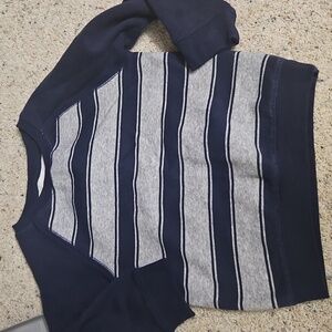 Falls Creek Kids Sweatshirt in Navy and Gray Stripes